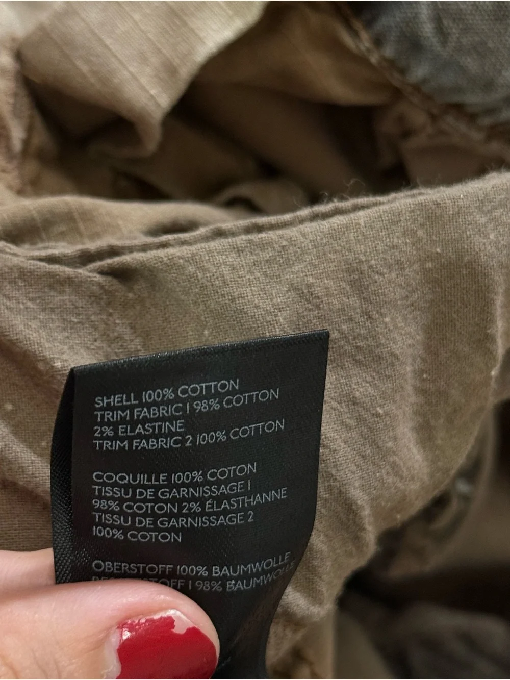 Free People Taupe Cargo Pants with Dark Brown Accent Trim